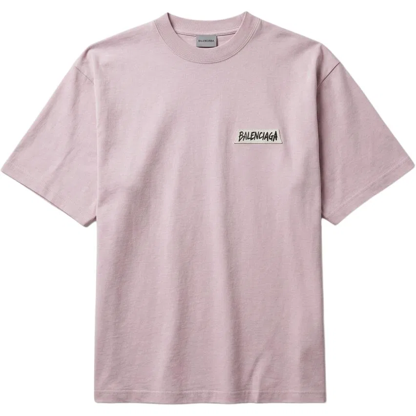 Женская футболка с круглым вырезом Pink Balenciaga, Pink