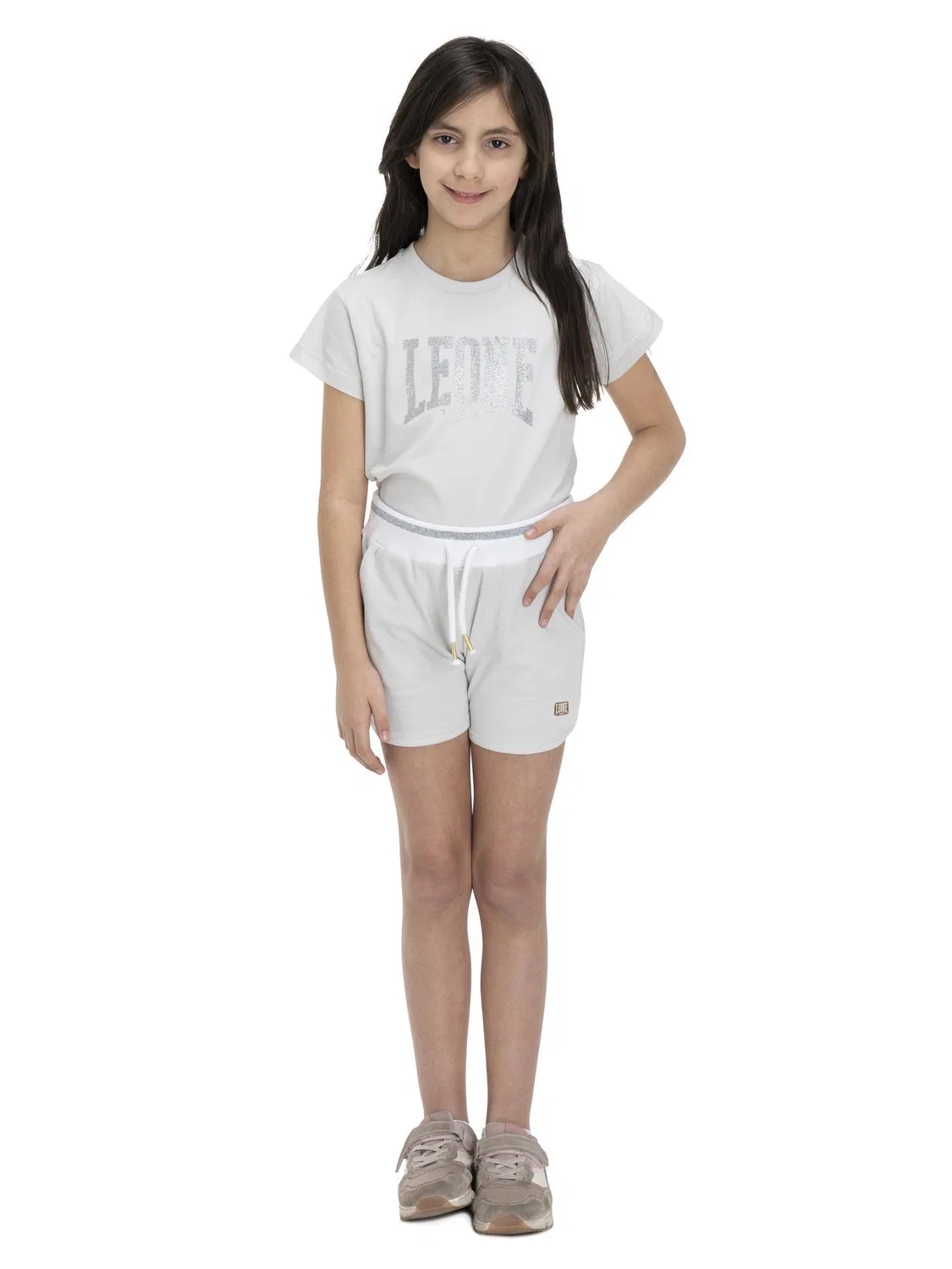 Детские шорты для девочек с блеском Leone 1947 Apparel, Grau — фото 2
