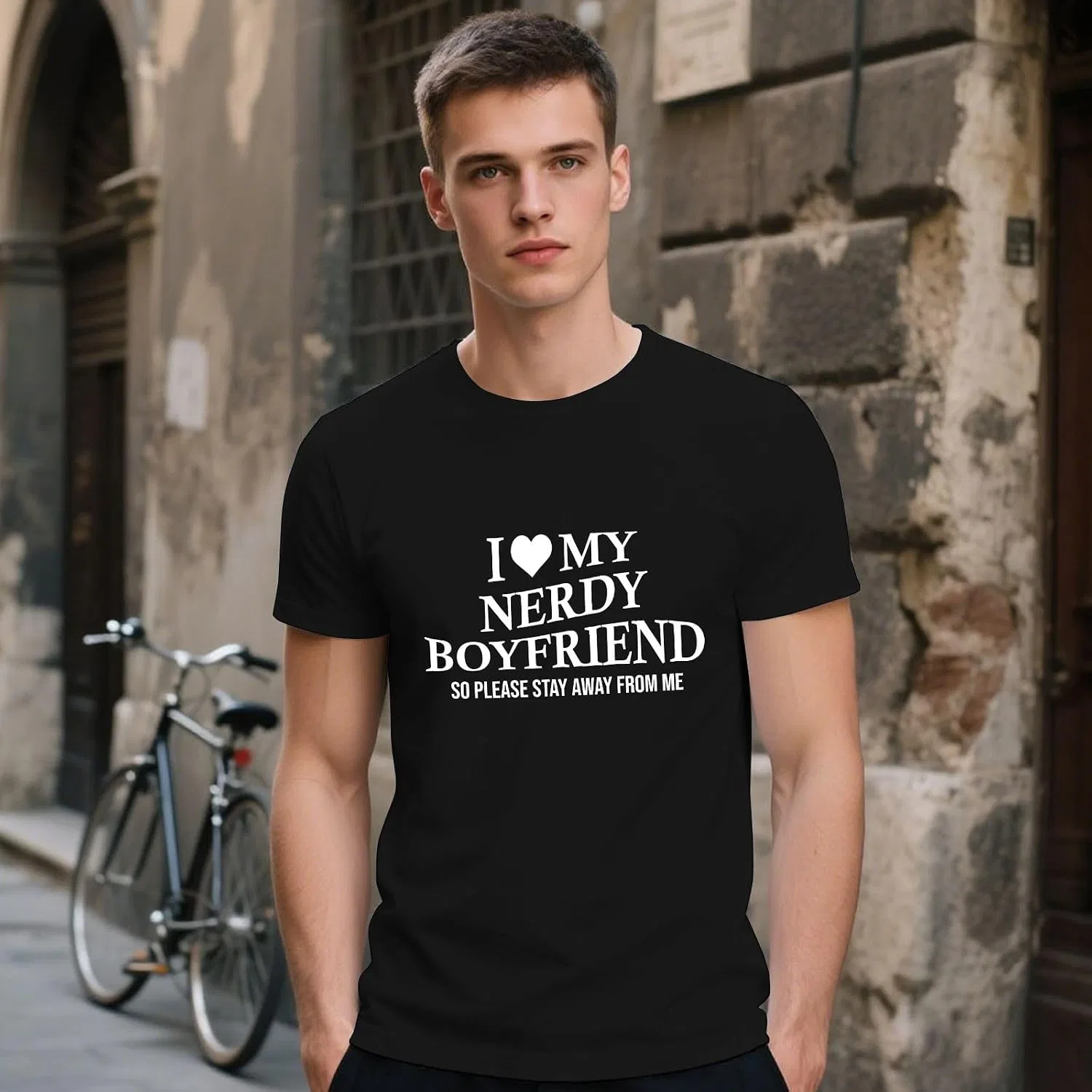 Женская футболка с принтом I Love My Nerdy Boyfriends Shirt-003, Allblack — фото 2