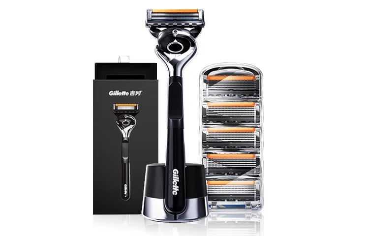 Мужской бритвенный станок с 9 лезвиями, модель Sharp Invisible Magnetic Box, Gillette, Black — фото 2