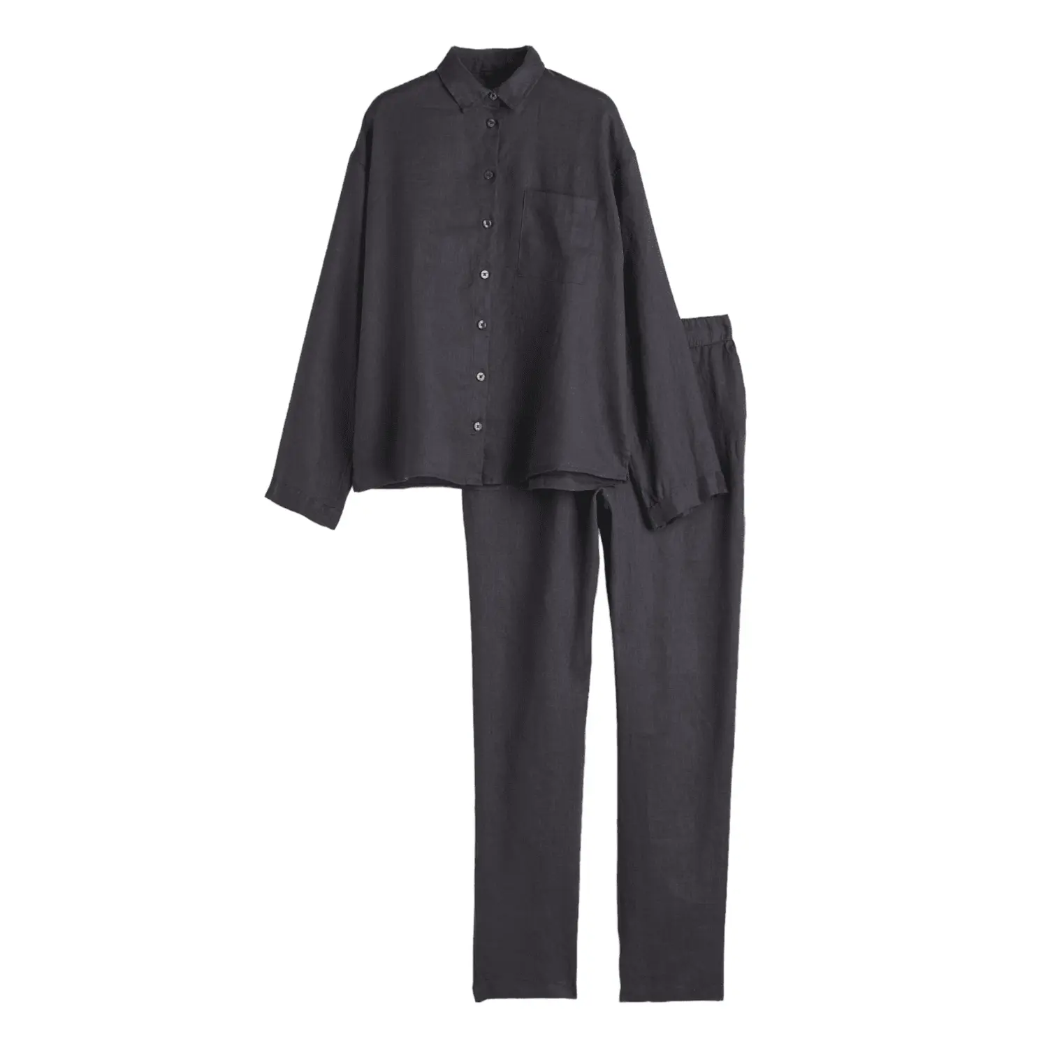

Пижама H&M Home Washed Linen, серый