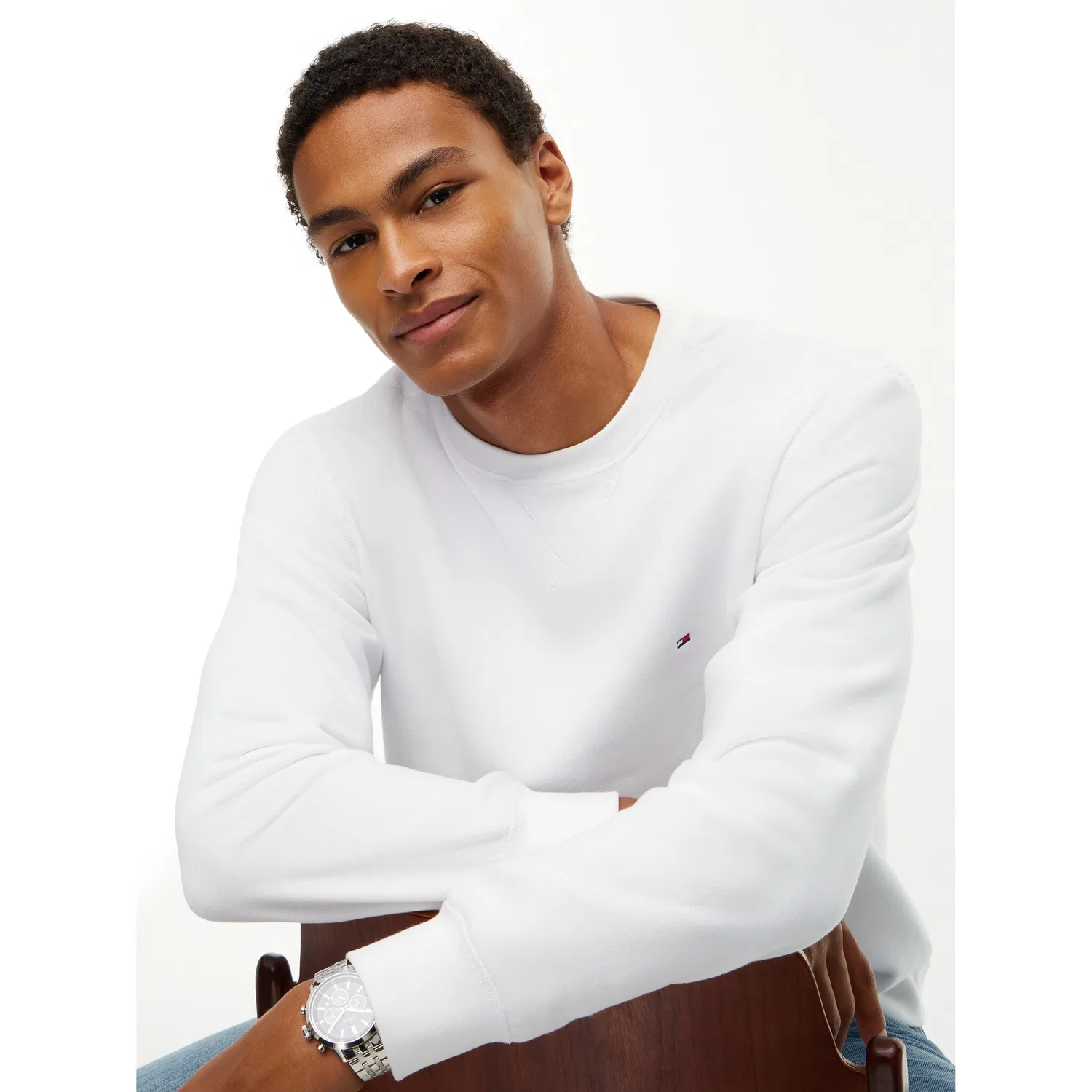 Мужской свитшот с круглым вырезом Essential Fleece Tommy Hilfiger, White — фото 2