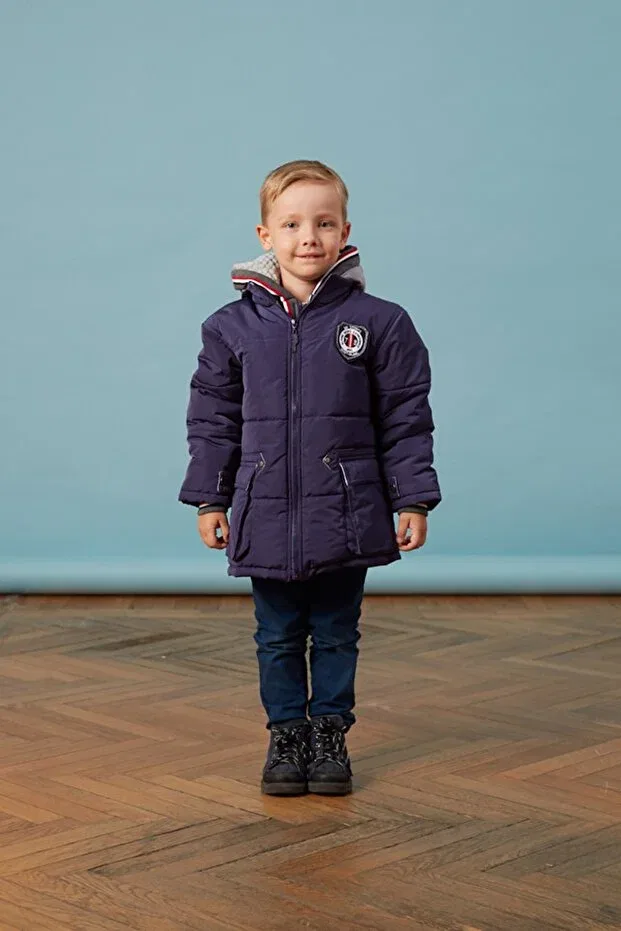 Детское пальто для девочек с капюшоном Men Anorak, Indigo