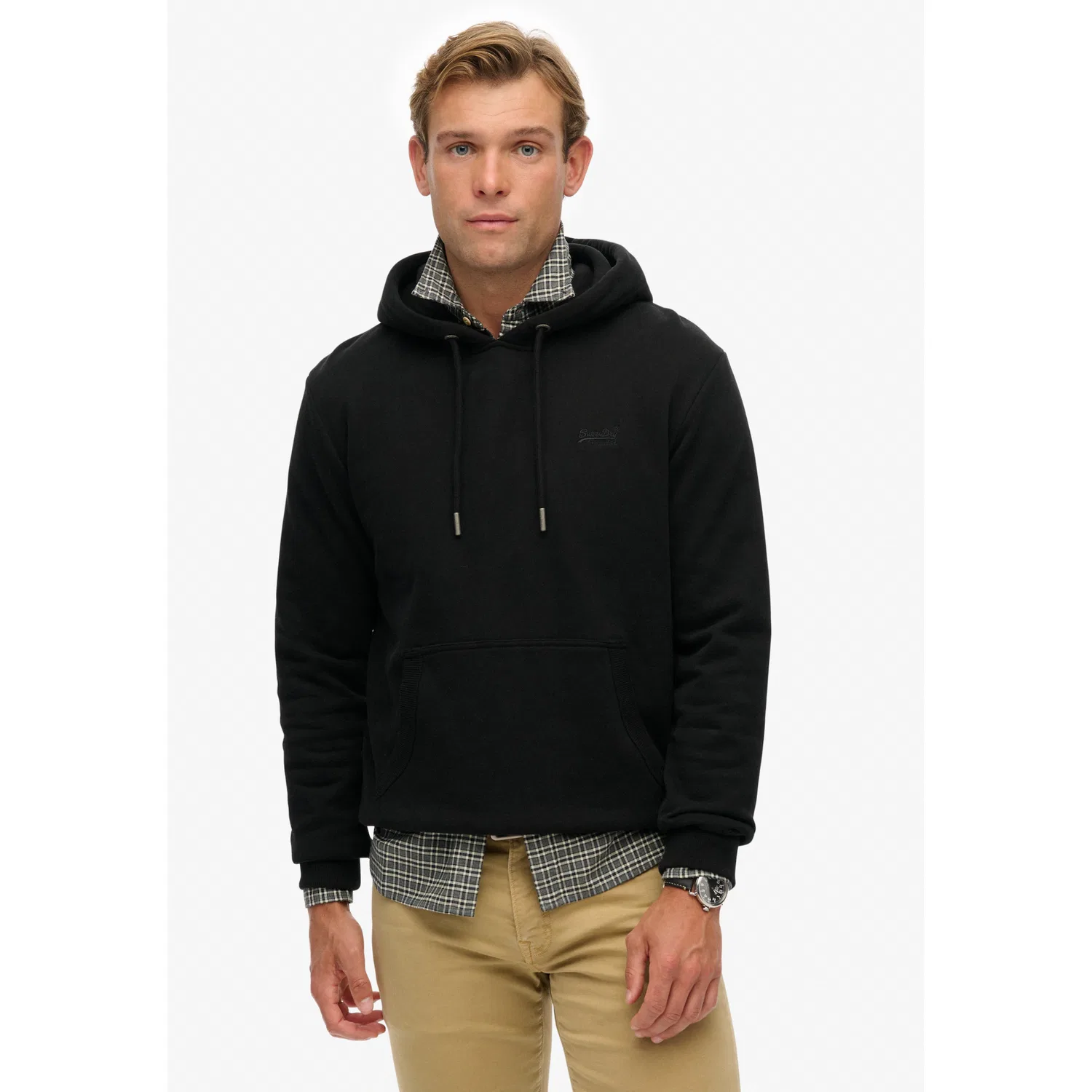 Мужской худи с капюшоном с логотипом Superdry, Black