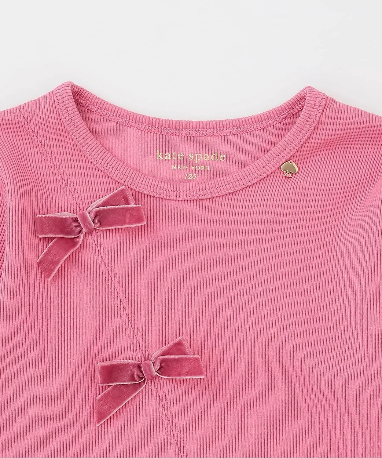 Детская футболка с длинным рукавомс бантом kate spade new york kids, Pink — фото 3