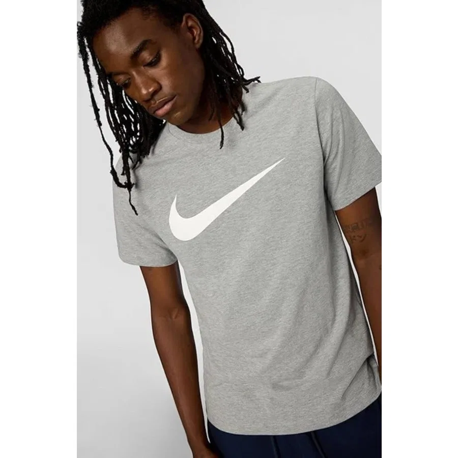 Футболка спортивная с принтом Sportswear Clup Swoosh Nike, Серый