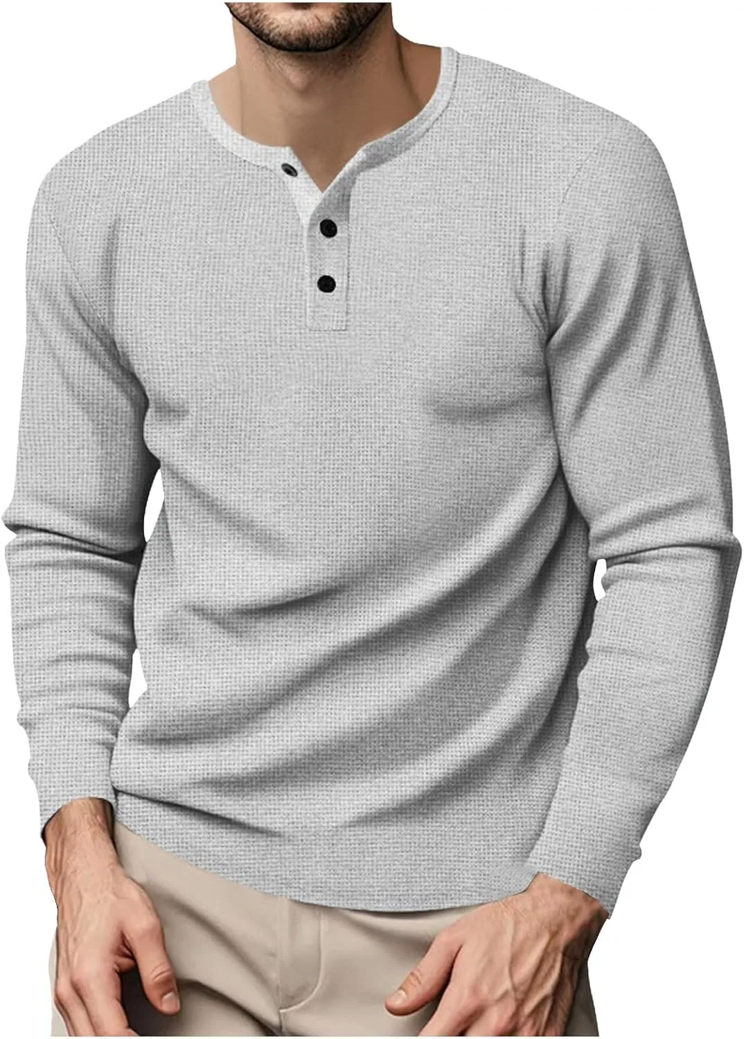 Мужская футболка с пуговицами Generic, Grey