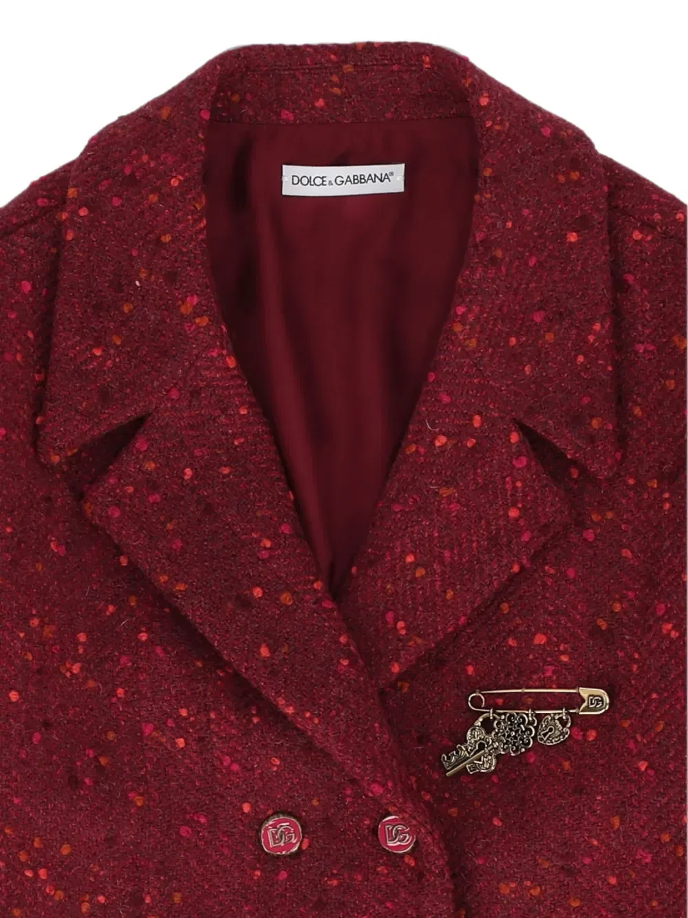 Бомбер двубортный Dolce & Gabbana Kids, красный — фото 3