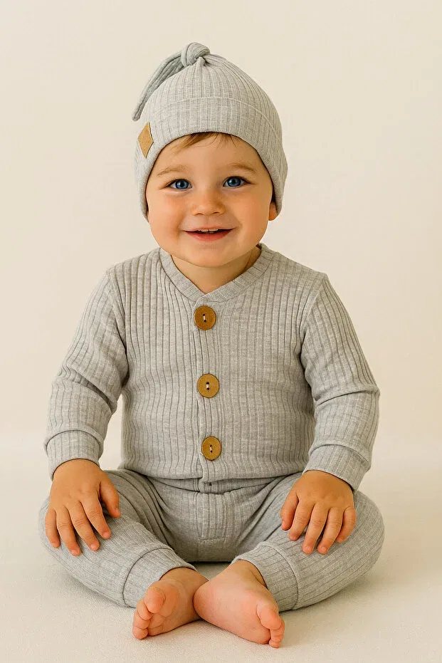 Детский комбинезон для девочек хлопковый Adabebek, Gray