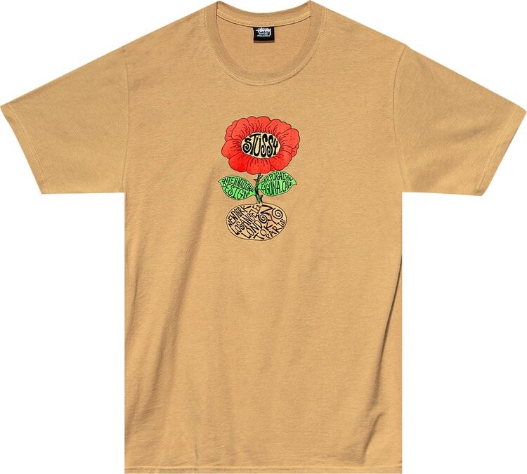 

Футболка Stussy Sunflower Tee 'Khaki', загар