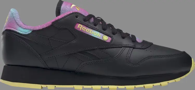 

Кроссовки smiley x classic leather '50th anniversary - black' Reebok, черный, Черный;серый, Кроссовки smiley x classic leather '50th anniversary - black' Reebok, черный