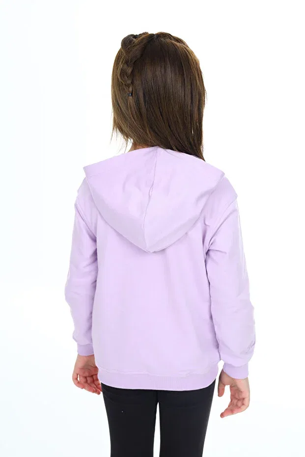 Детский кардиган для девочек с капюшоном Toontoy, Lilac — фото 4