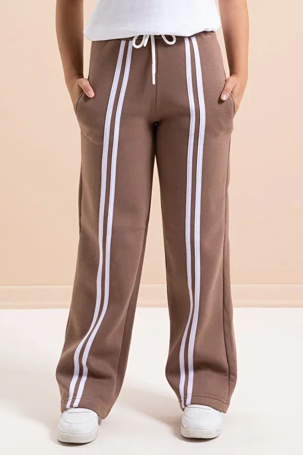Детские спортивные штаны для девочек с широкой штаниной Cansın Mini, Brown