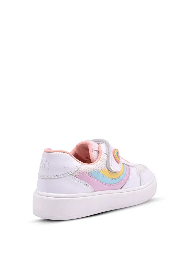 Детские туфли для девочек с цветным принтом Rainbow Kids A More, White — фото 3