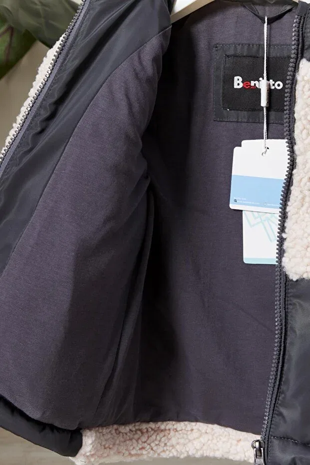 Детское зимнее пальто для девочек с капюшоном Benitto Kids, Gray — фото 4