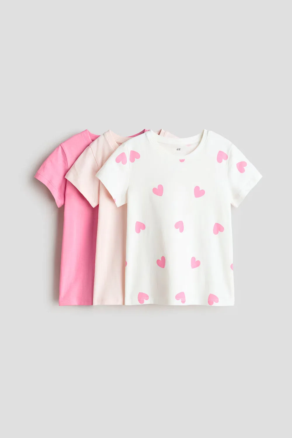 Набор из 3 футболок H&M, Rosa/Herzen