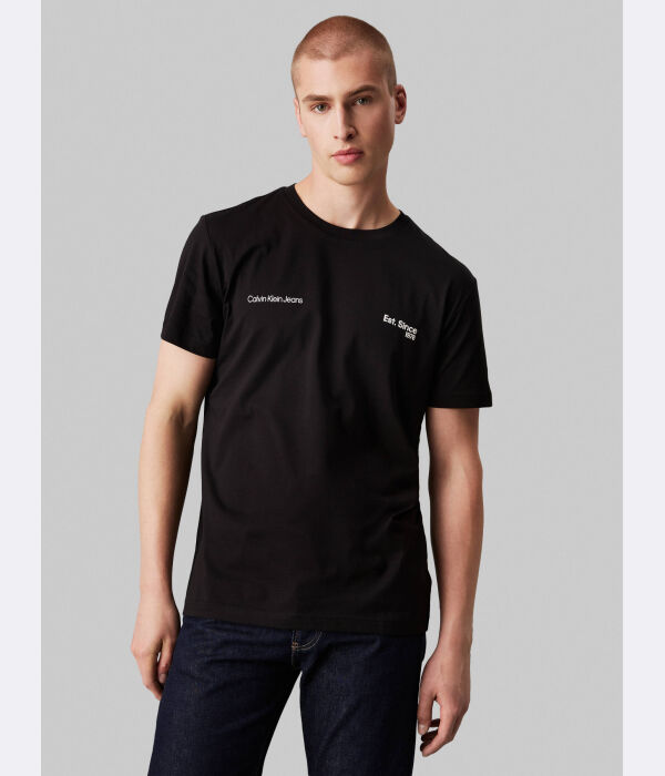

Футболка мужская Calvin Klein Jeans хлопковая с круглым вырезом, черный