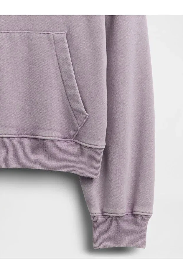 Детское худи для девочек с принтом Vintagesoft Relaxed Logo Gap, Purple — фото 2