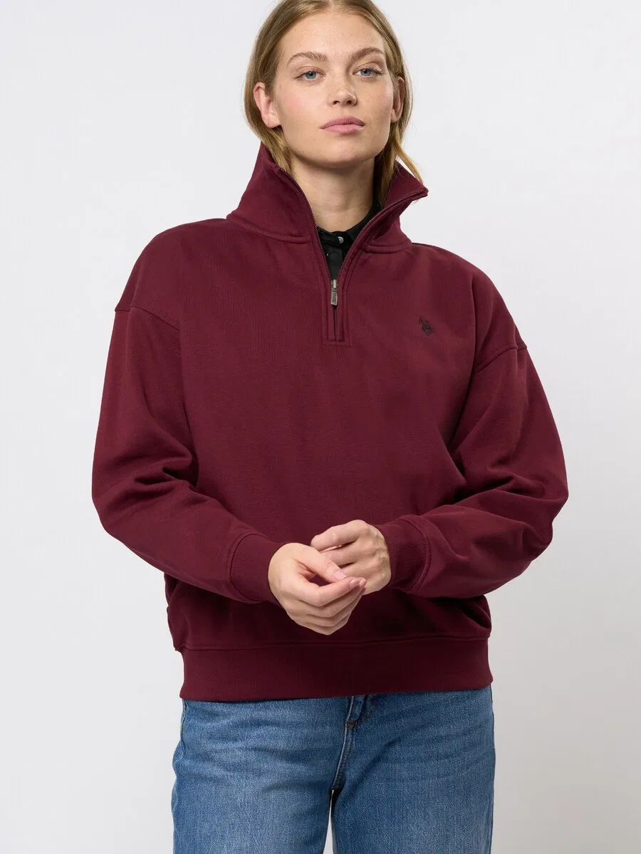 Свитер U.S. Polo Assn. 'UWKatie' винно-красного цвета — фото 3