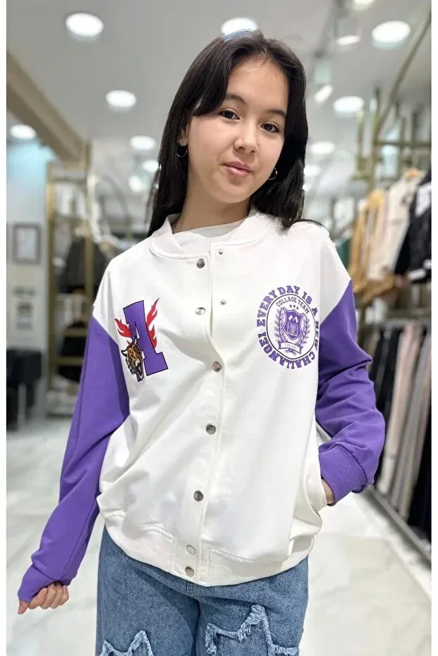 Детская куртка для девочек с принтом Minimoda Kids, Purple