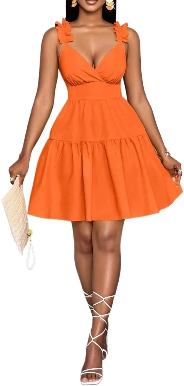 Женское ками-платье с рюшами Slimming Fit, Orange