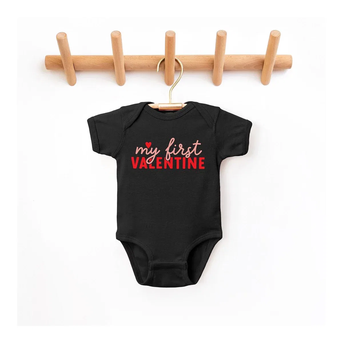 Детский боди с коротким рукавом My First Valentine The Juniper Shop, Black