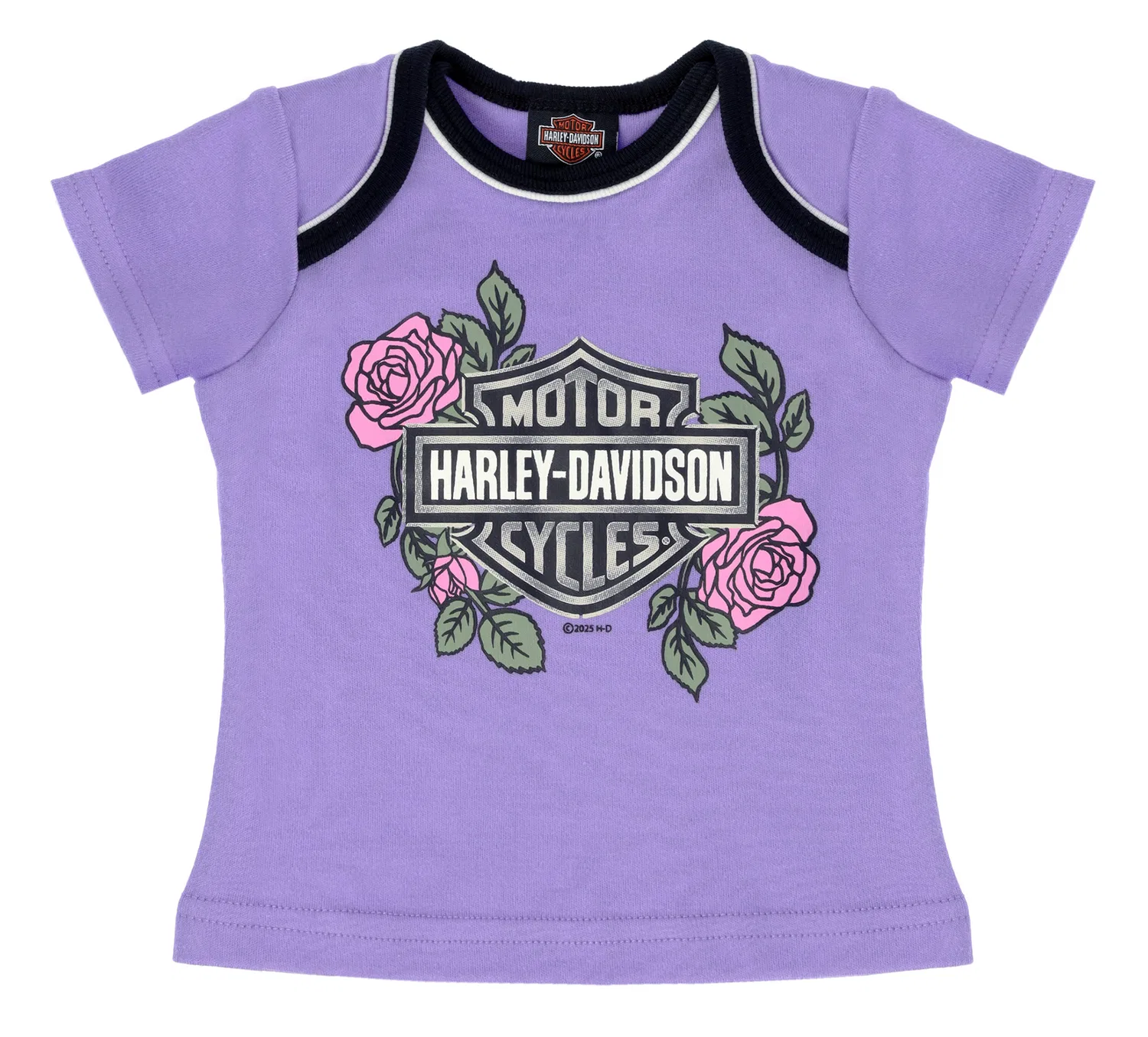 Комплект для младенцев из 3 предметов с принтом Interlock Harley Davidson, Violet Tulip/Black — фото 2
