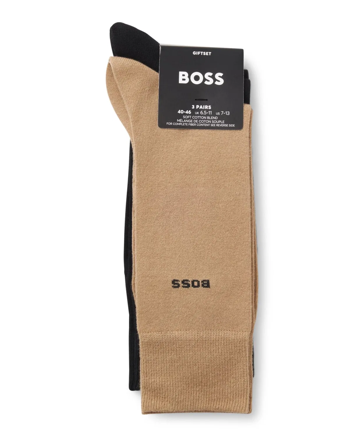 Мужские носки 3 пары с логотипом BOSS, Black