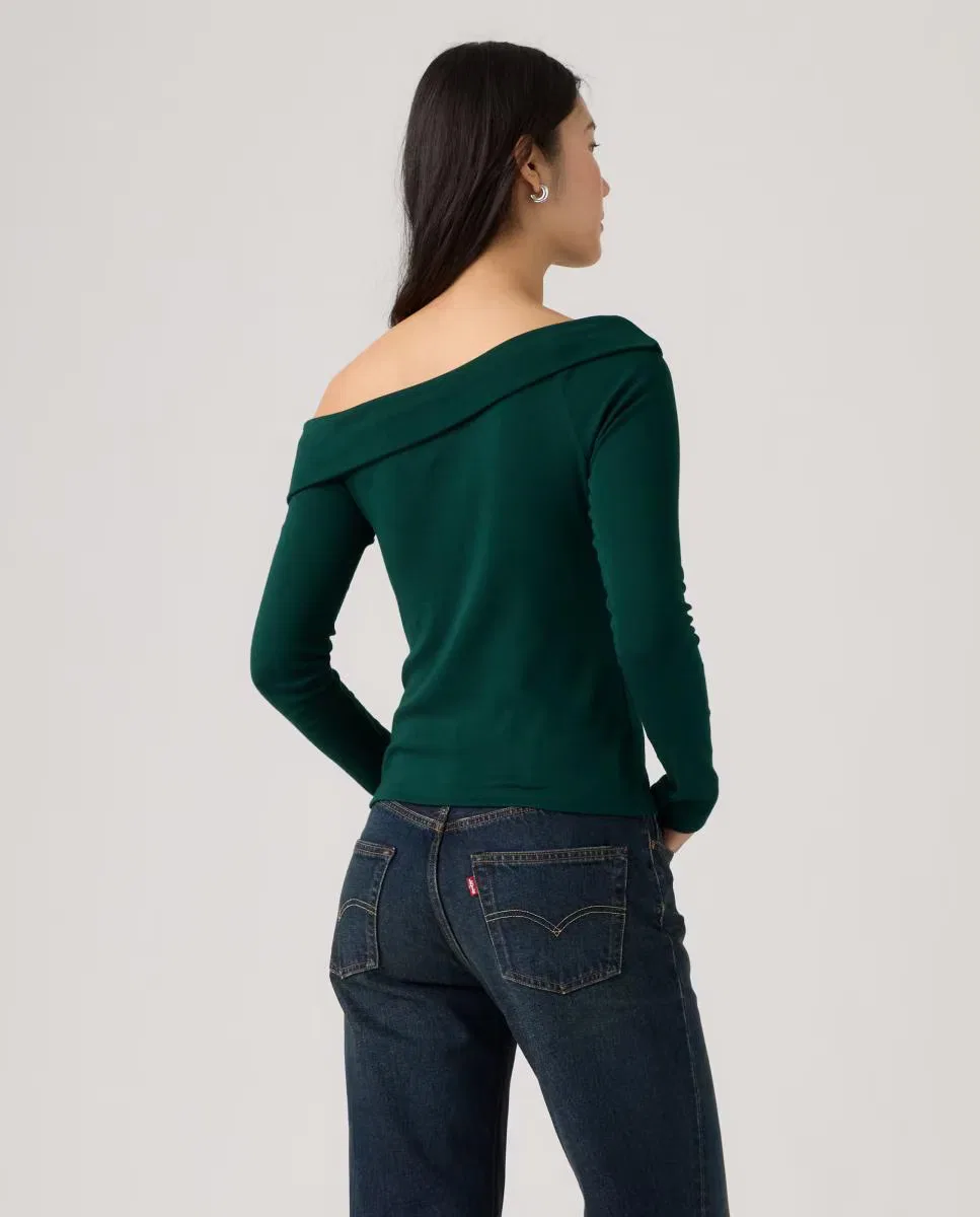 Женская футболка с длинным рукавом, Escote Asimétrico, Levi's, темно-зеленый — фото 2