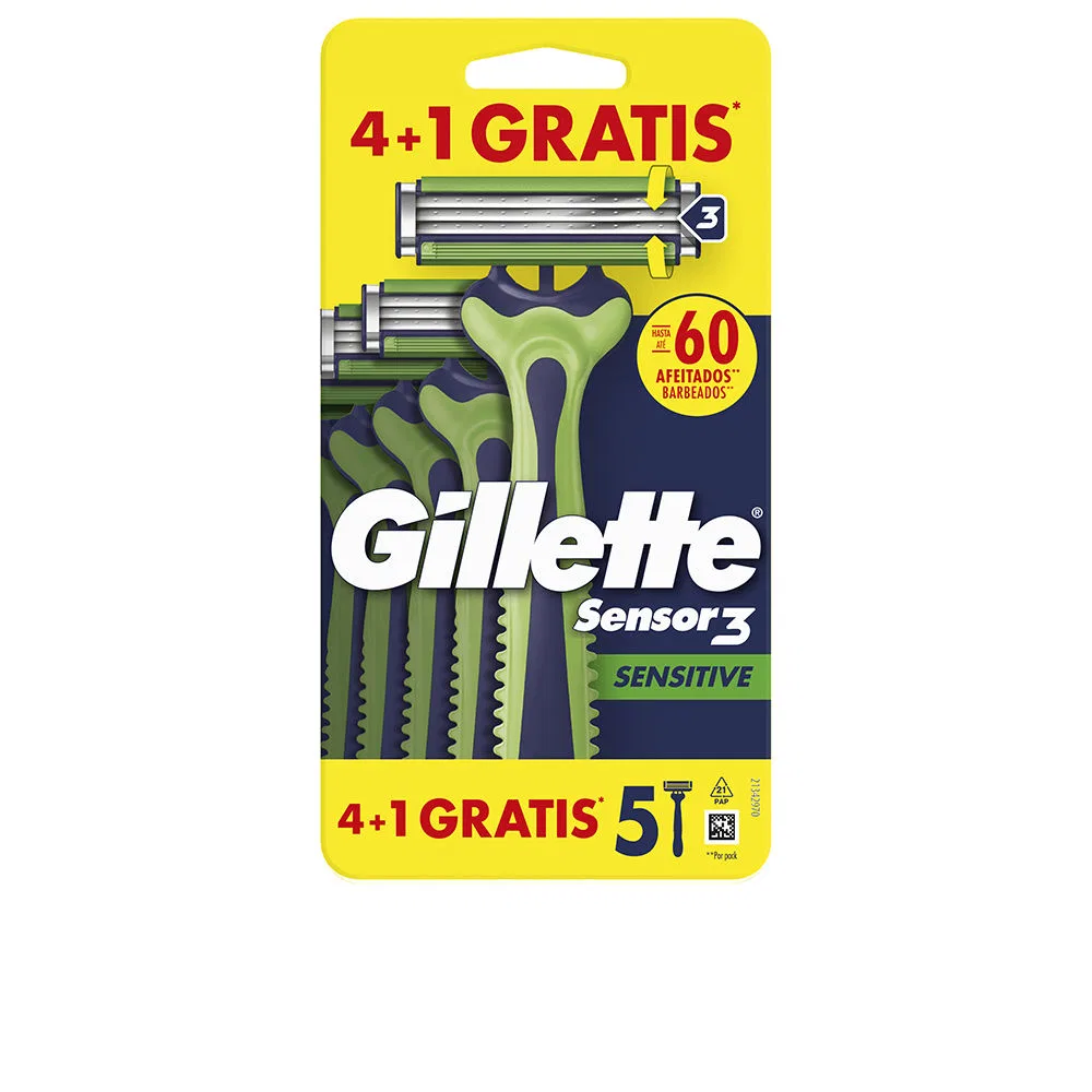 Бритвенный станок 5 шт с плавающей головкой и увлажняющей полоской ComfortGel Gillette Sensor3 Sensitive