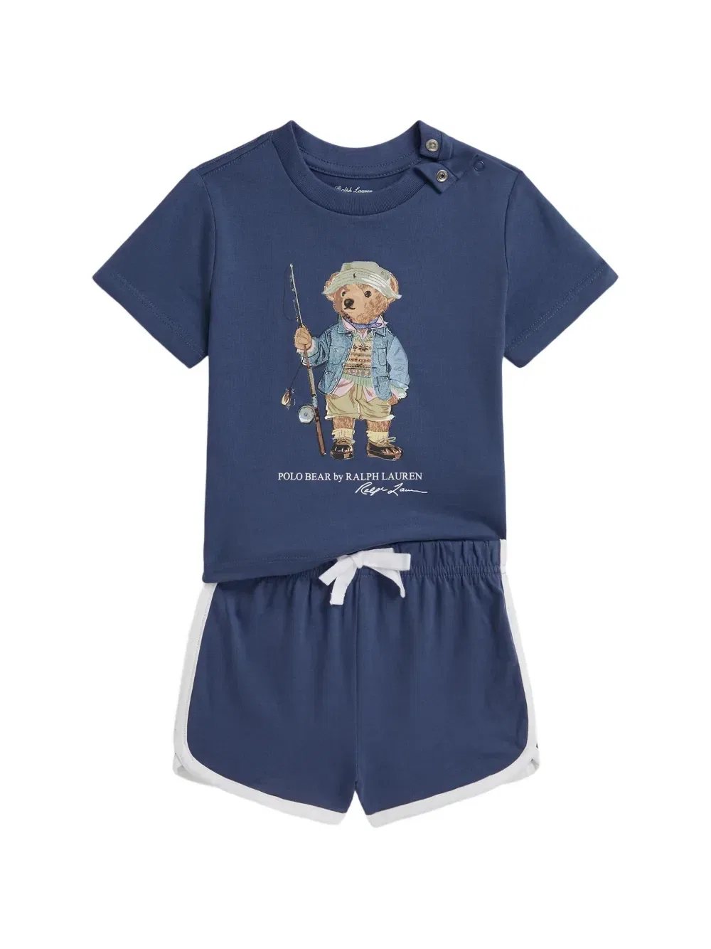Комплект Polo Bear из футболки и шортов Polo Ralph Lauren Kids, синий