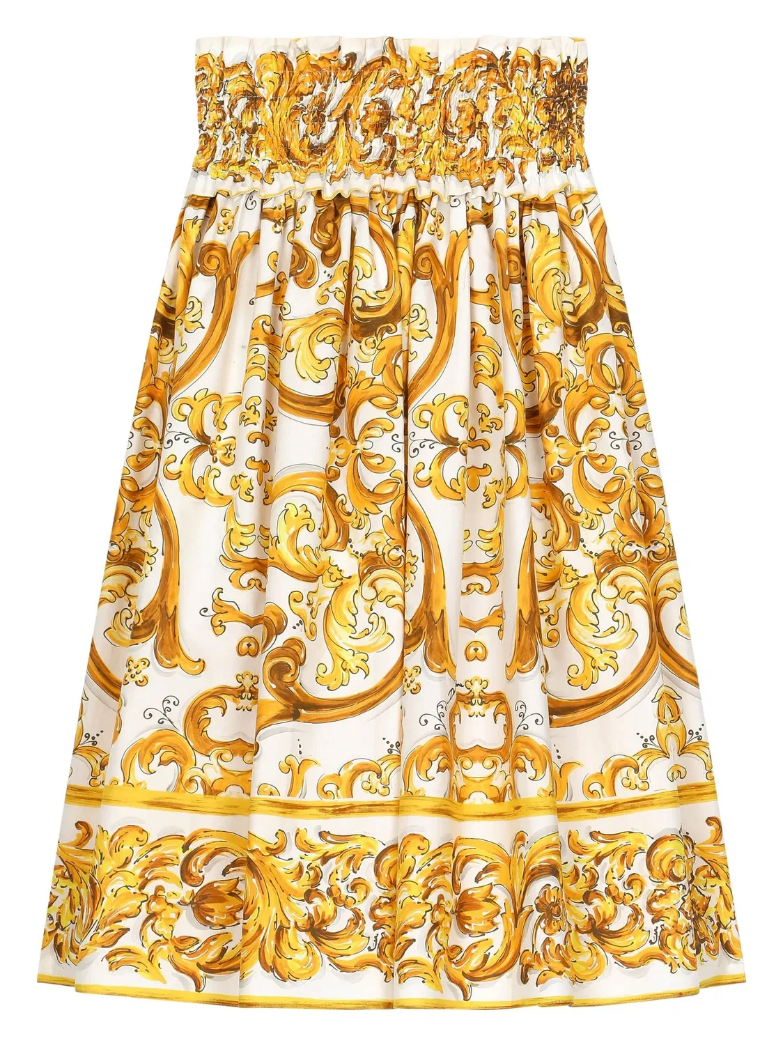 Юбка с майоликовым принтом Dolce & Gabbana, желтый