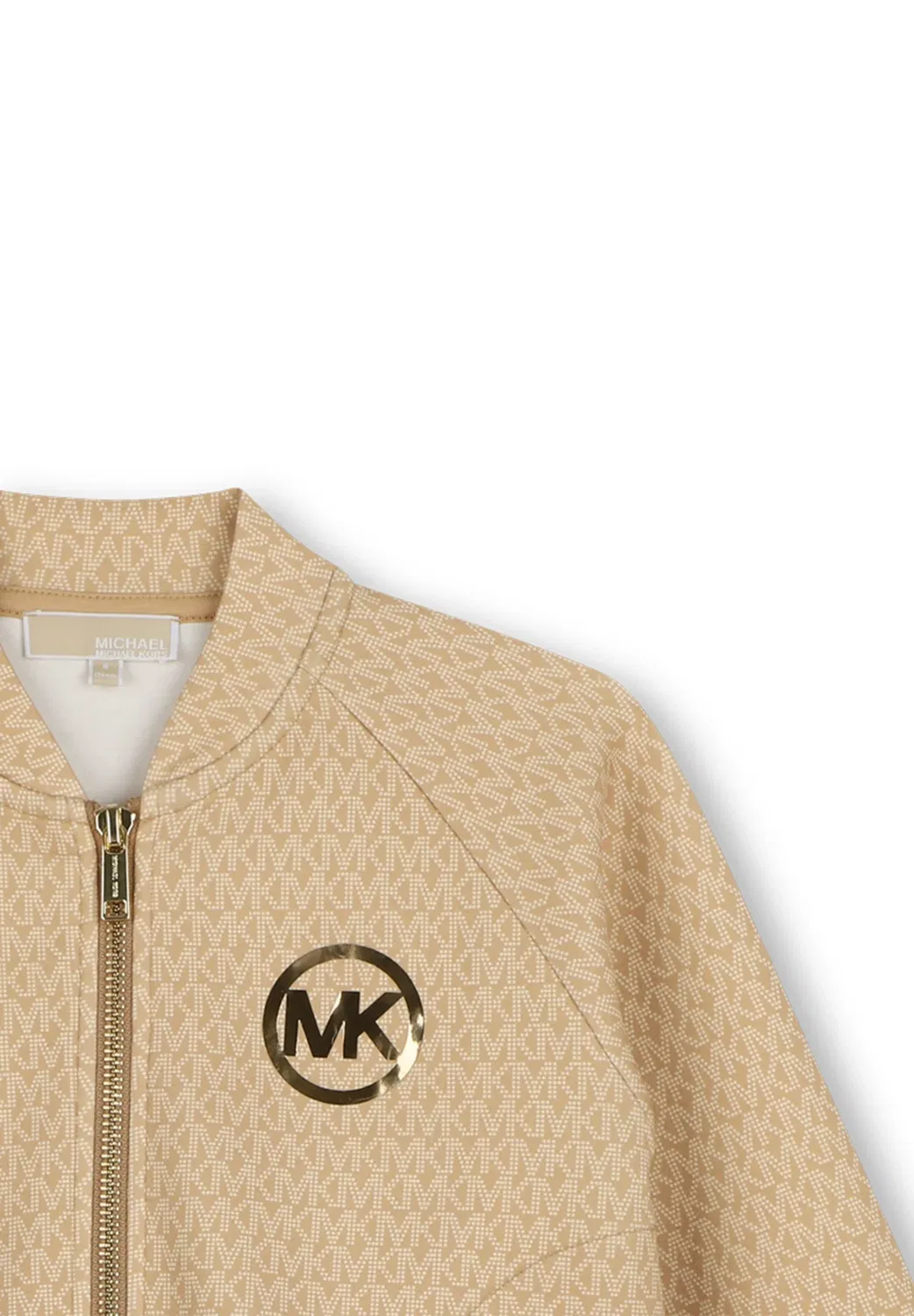 Кардиган из двойного трикотажа - толстовка на молнии Michael Kors Kids, Caramel — фото 3