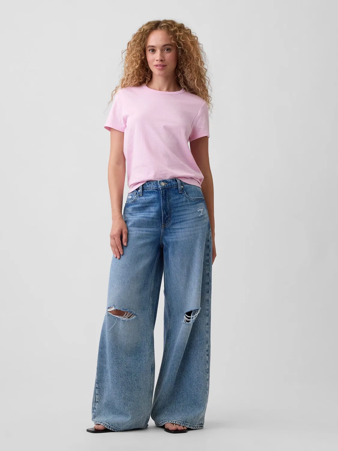 Футболка с круглым вырезом Gap, Light Pink — фото 3