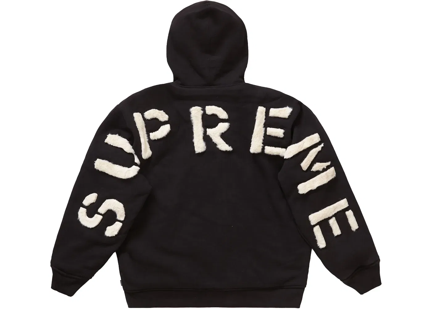 Мужской свитшот с капюшоном и искусственным мехом Supreme, Black