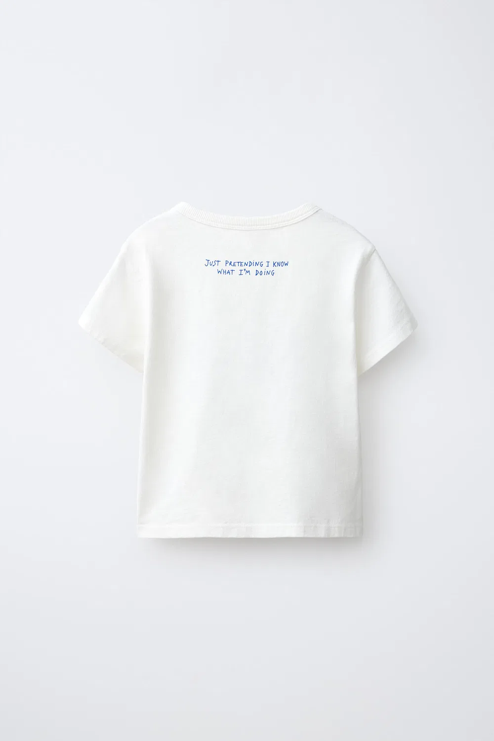 Футболка с принтом слогана ZARA, Blue — фото 2