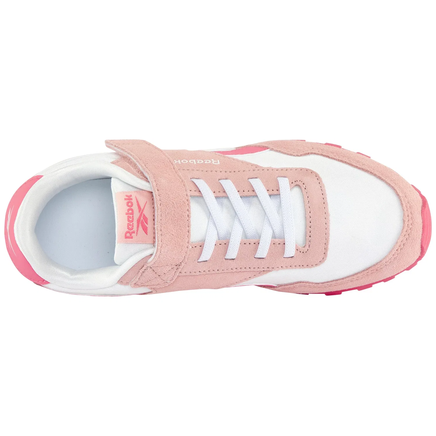 Детские кроссовки на шнуровке Reebok Classic, White/Pink — фото 4