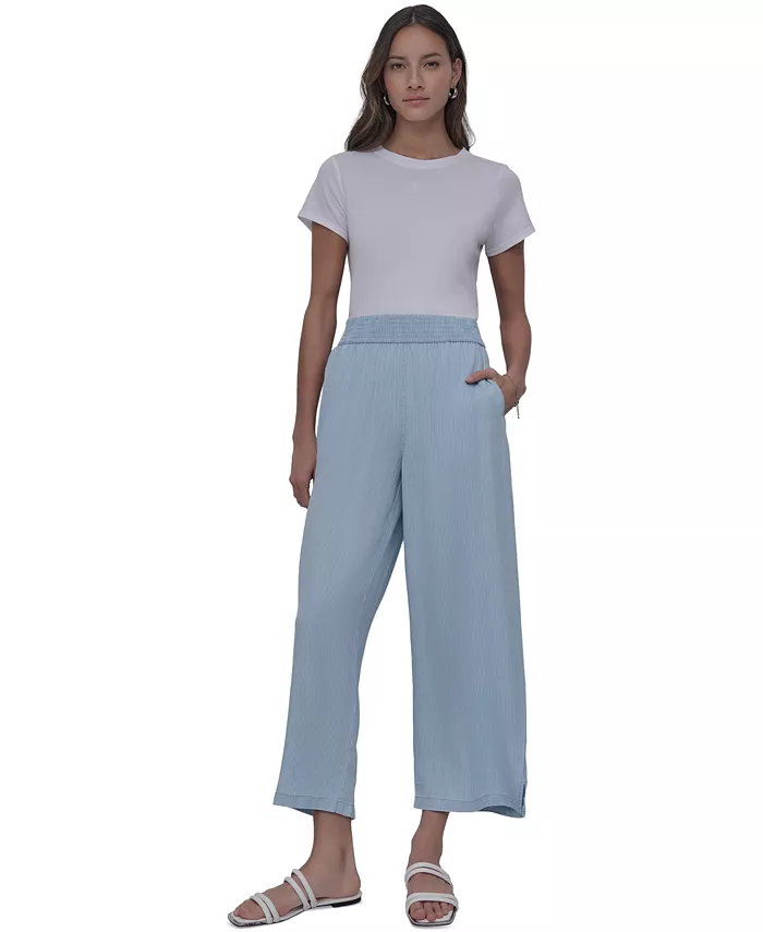 

Женские брюки на резинке с широкими штанинами до щиколотки DKNY Jeans, синий