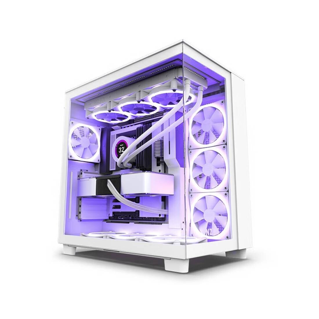 

Корпус NZXT H9 Flow, ATX/Micro-ATX, Mid Tower, белый