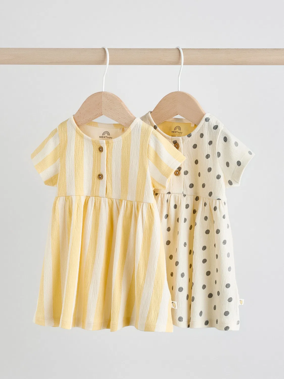 Платье 2 шт. Yellow/Cream Spot/Stripe Next, желтый/кремовый