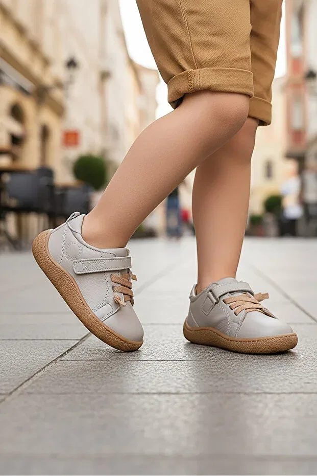 Детские спортивные туфли для мальчиков кожаные Arad 100% leather casual baby boy sports shoes Kiko Kids, Beige — фото 4