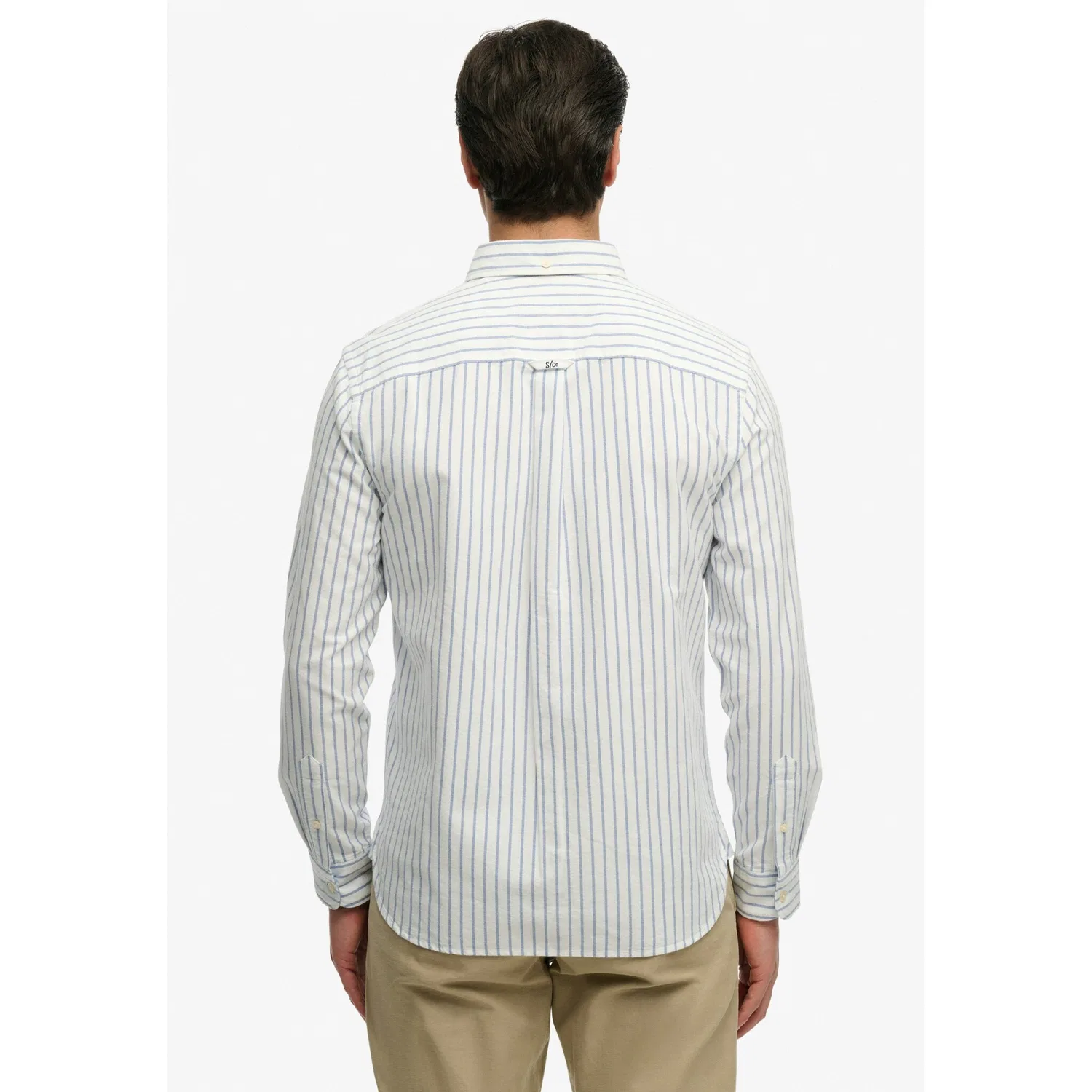 Мужская рубашка с длинным рукавом Superdry, Classic Blue/Optic Stripe — фото 2