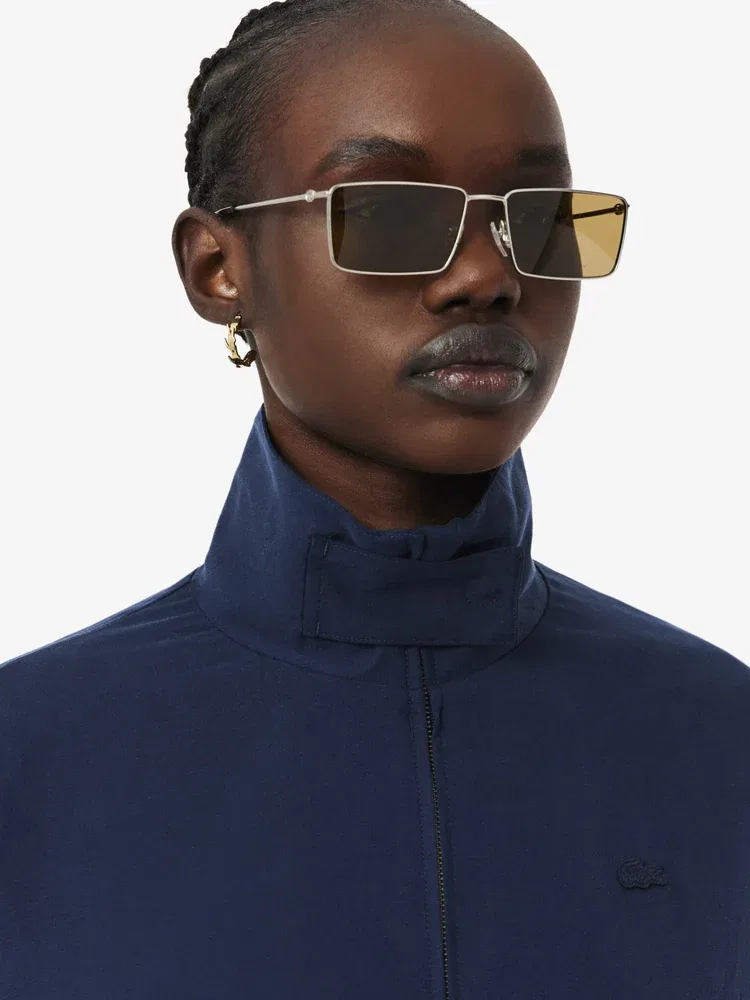 Жакет LACOSTE Navy из смесового льна, свободный крой, темно-синий — фото 2