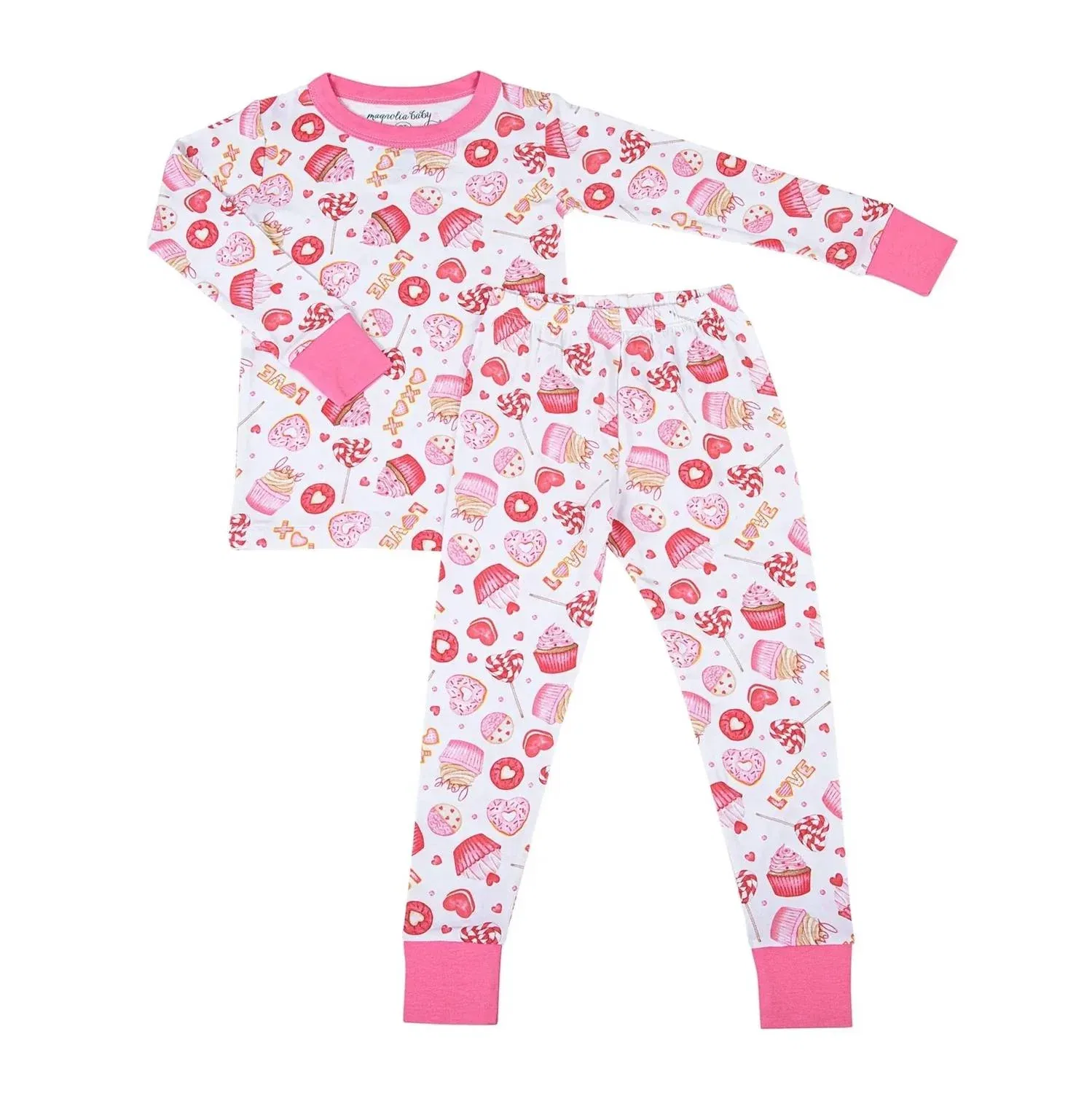 Детский комплект пижам с длинным рукавом Xoxo Sweets Magnolia Baby, розовый — фото 2