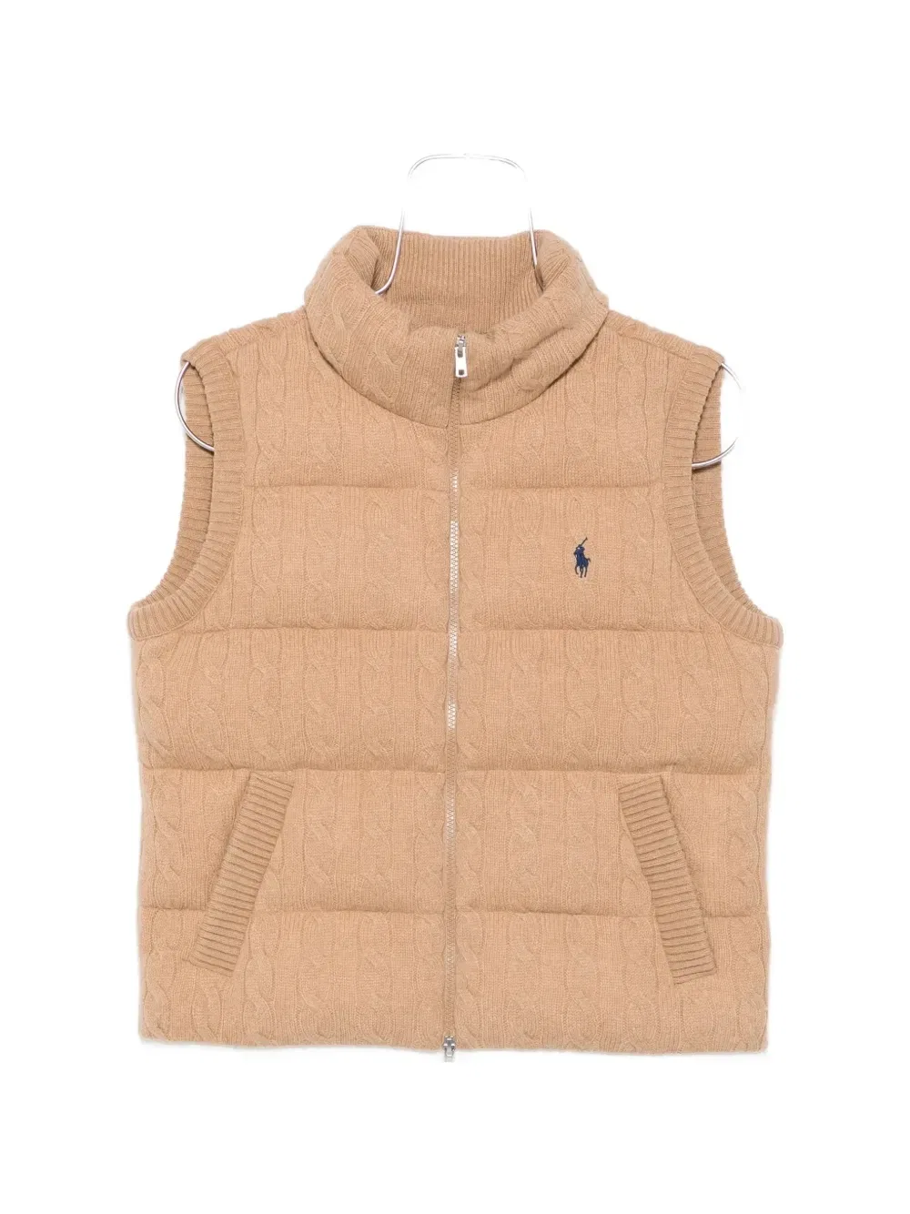 Вязаный жилет с подкладкой Polo Ralph Lauren, бежевый