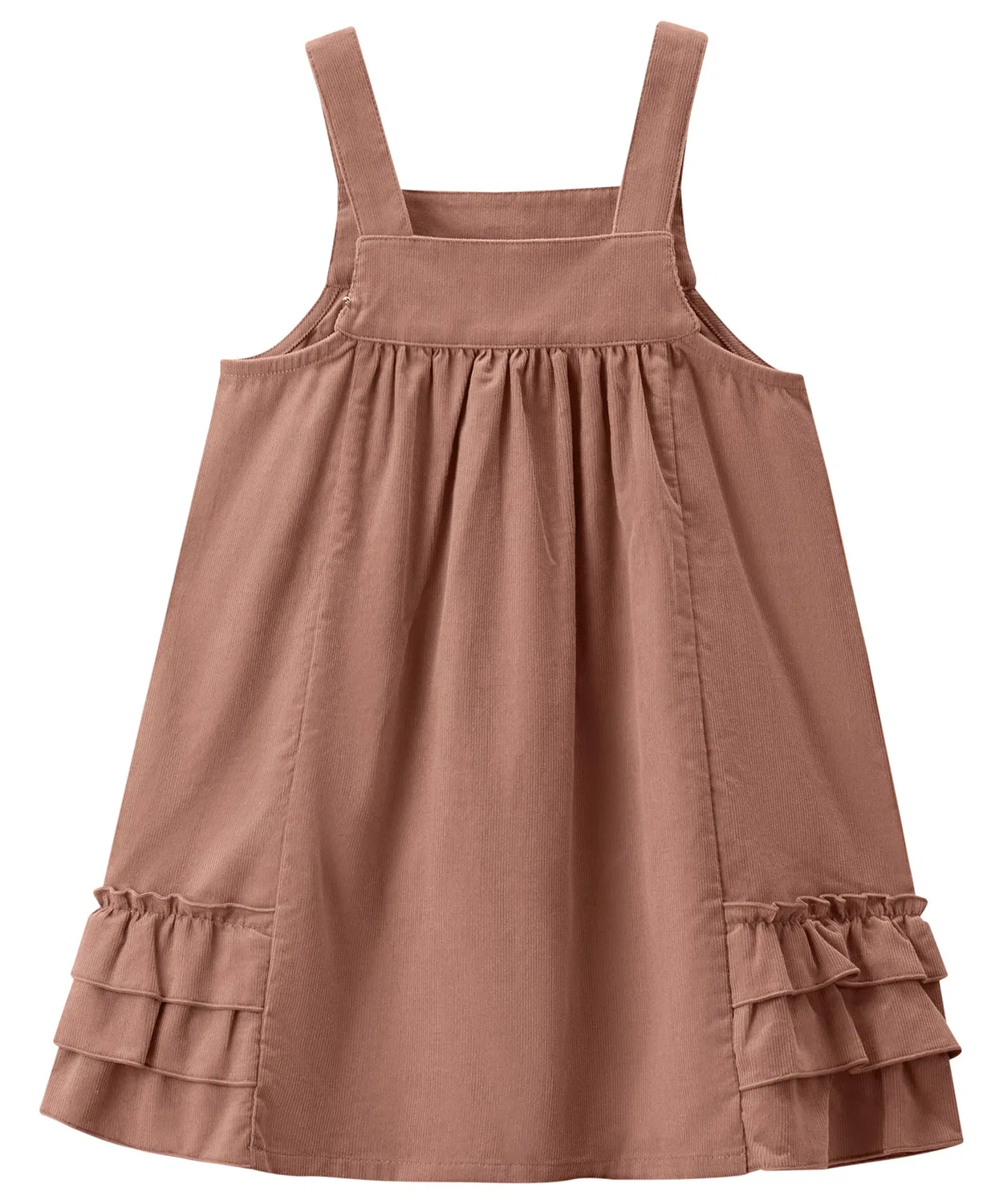 Детский комбинезон-сарафан из вельвета с фриллами, модель Corduroy Back Frill, combimini, Charcoal Grey — фото 3