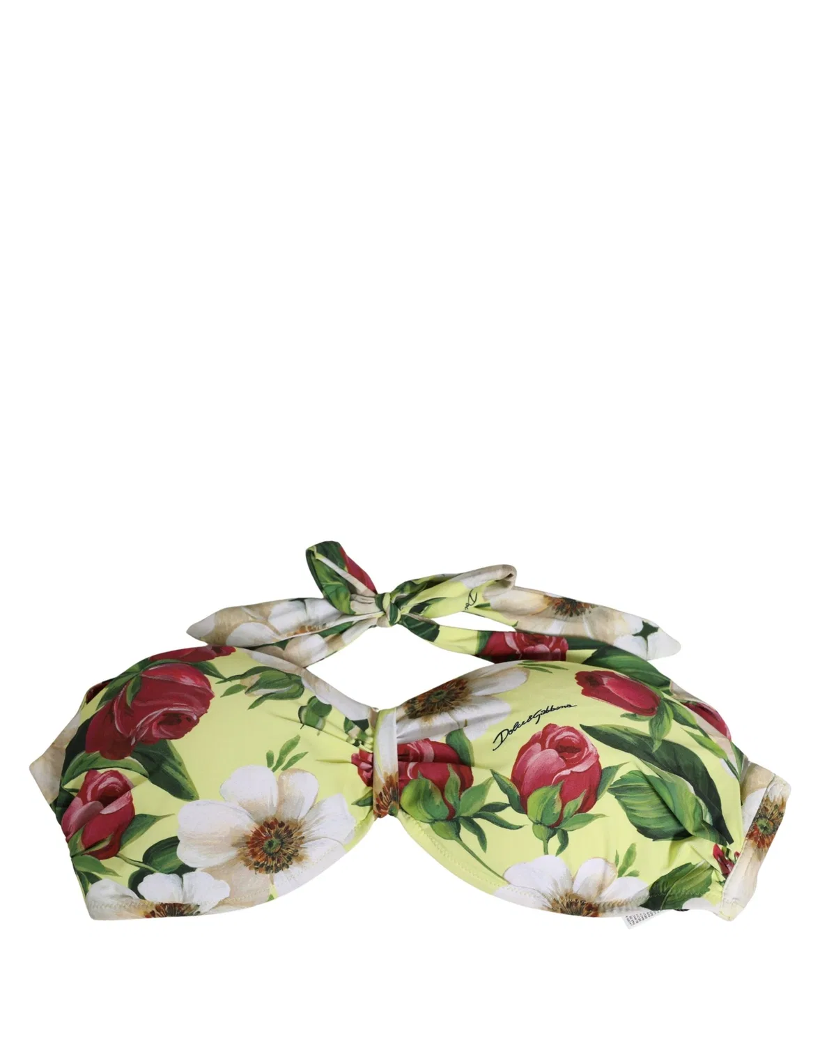 Женский топ бикини с цветочным принтом Dolce & Gabbana, Yellow — фото 4