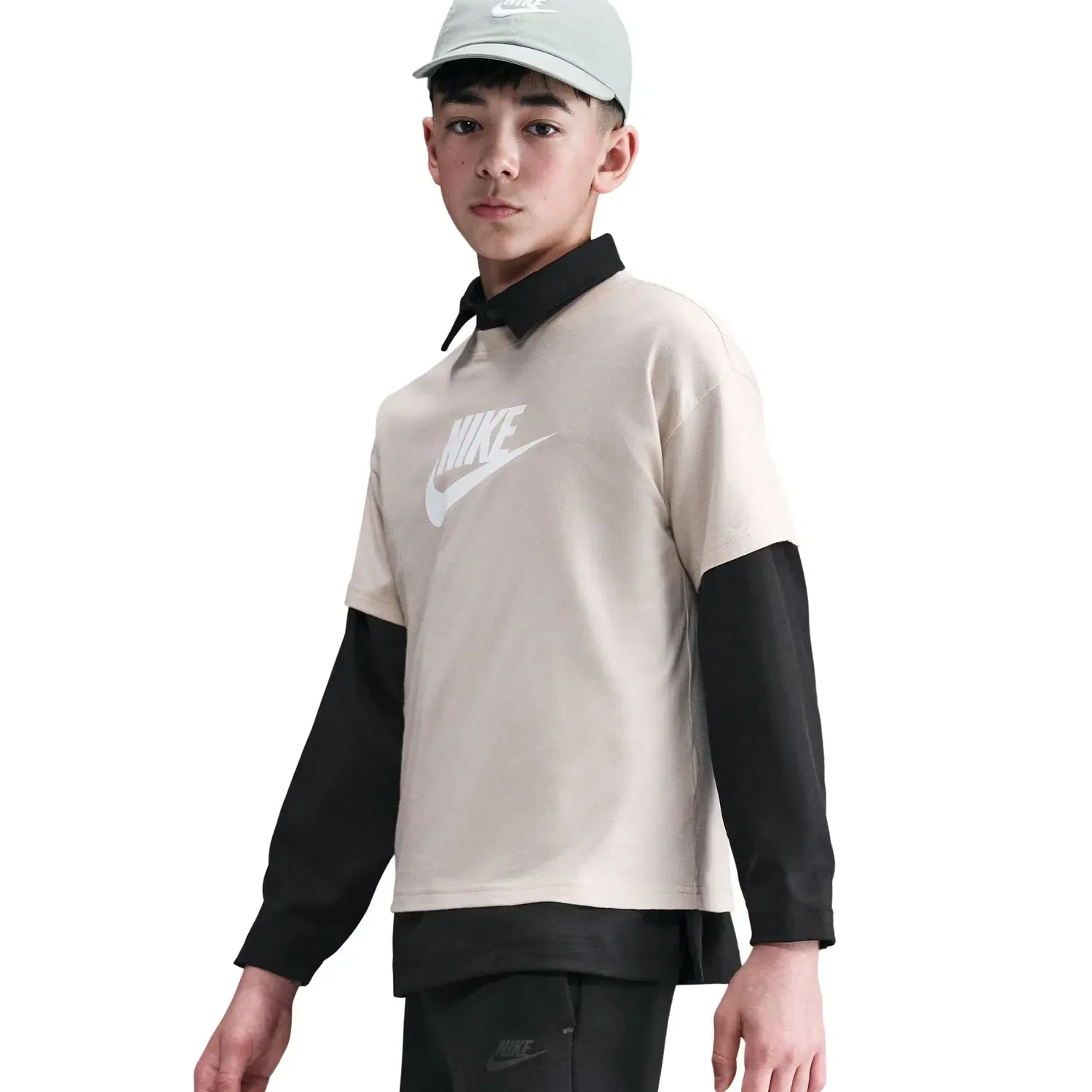 Детские шорты для мальчиков из флиса Nike Sportswear Tech Fleece, Negro — фото 4