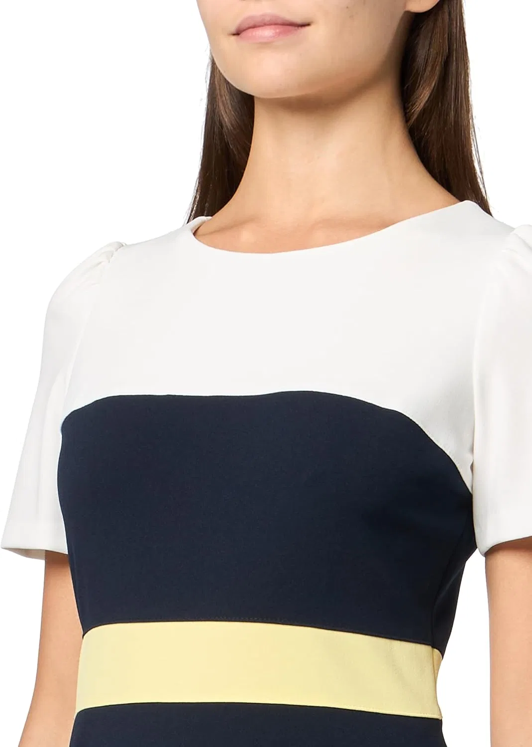 Женское цветочное платье-футляр с коротким рукавом Tommy Hilfiger, Ivory/Sunshine/Sky Captain — фото 3