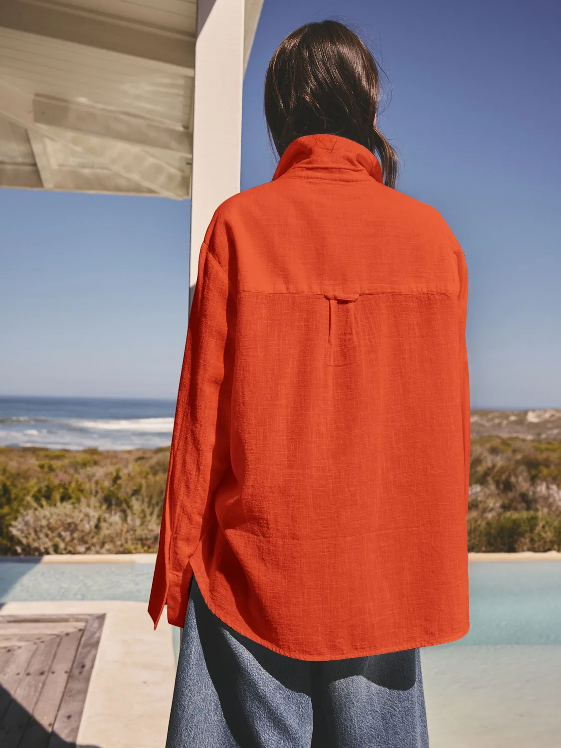 Рубашка с длинным рукавом Relaxed Fit Next, Orange — фото 2